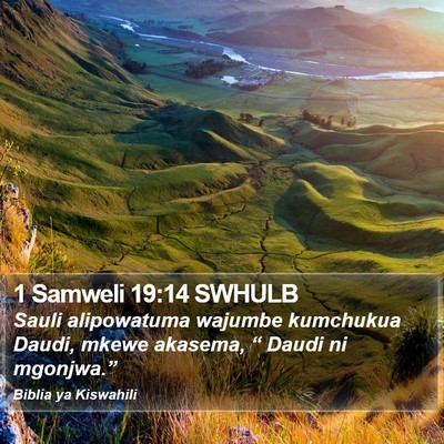 1 Samweli 19:14 SWHULB Bible Verse Image