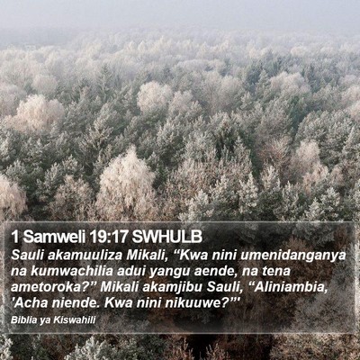1 Samweli 19:17 SWHULB Bible Verse Image