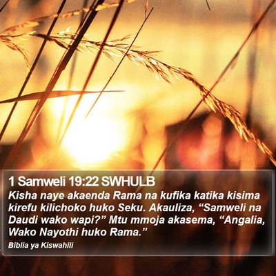 1 Samweli 19:22 SWHULB Bible Verse Image