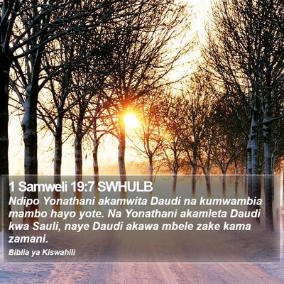 1 Samweli 19:7 SWHULB Bible Verse Image