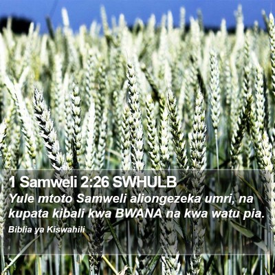 1 Samweli 2:26 SWHULB Bible Verse Image