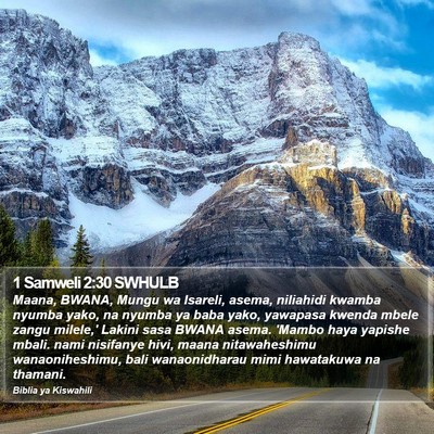 1 Samweli 2:30 SWHULB Bible Verse Image