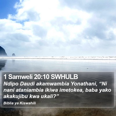 1 Samweli 20:10 SWHULB Bible Verse Image