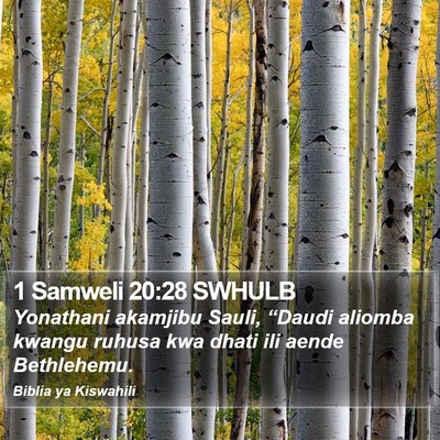 1 Samweli 20:28 SWHULB Bible Verse Image