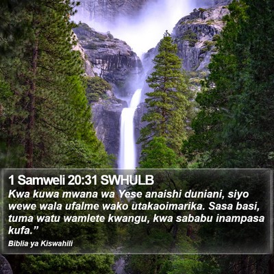 1 Samweli 20:31 SWHULB Bible Verse Image