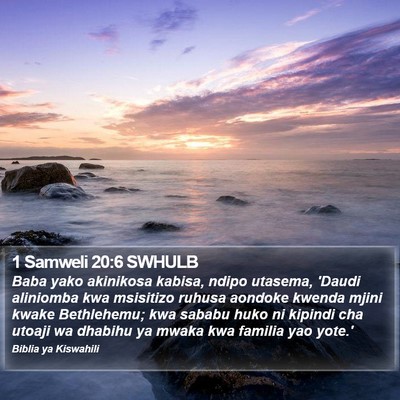 1 Samweli 20:6 SWHULB Bible Verse Image