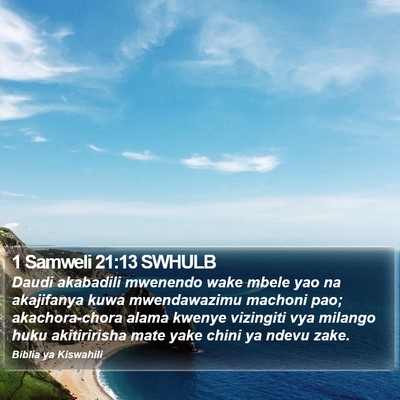 1 Samweli 21:13 SWHULB Bible Verse Image