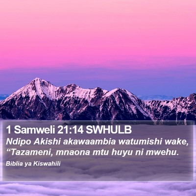 1 Samweli 21:14 SWHULB Bible Verse Image
