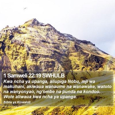 1 Samweli 22:19 SWHULB Bible Verse Image