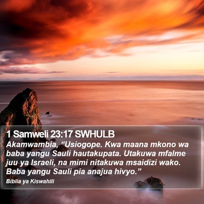 1 Samweli 23:17 SWHULB Bible Verse Image