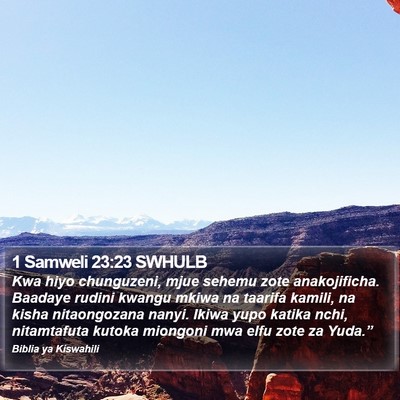 1 Samweli 23:23 SWHULB Bible Verse Image