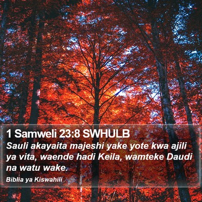 1 Samweli 23:8 SWHULB Bible Verse Image