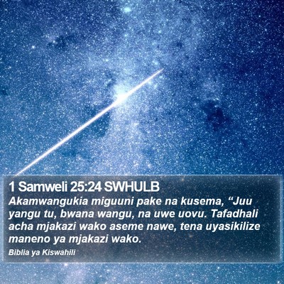 1 Samweli 25:24 SWHULB Bible Verse Image
