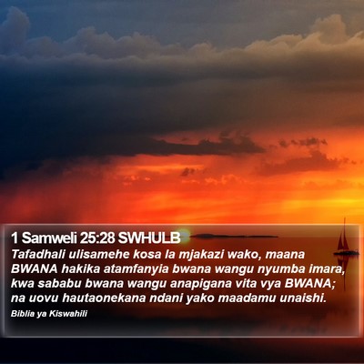 1 Samweli 25:28 SWHULB Bible Verse Image