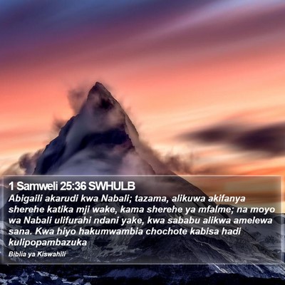 1 Samweli 25:36 SWHULB Bible Verse Image