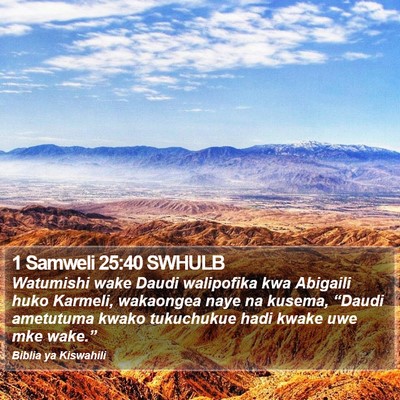1 Samweli 25:40 SWHULB Bible Verse Image