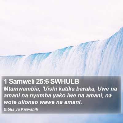 1 Samweli 25:6 SWHULB Bible Verse Image