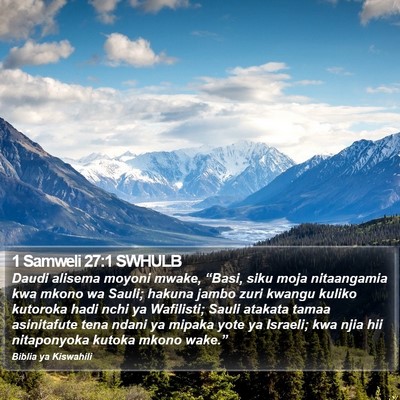 1 Samweli 27:1 SWHULB Bible Verse Image