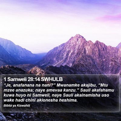 1 Samweli 28:14 SWHULB Bible Verse Image