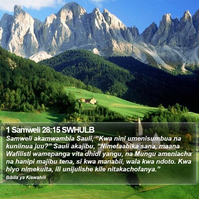 1 Samweli 28:15 SWHULB Bible Verse Image