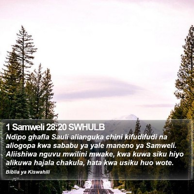1 Samweli 28:20 SWHULB Bible Verse Image