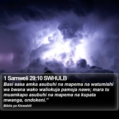 1 Samweli 29:10 SWHULB Bible Verse Image