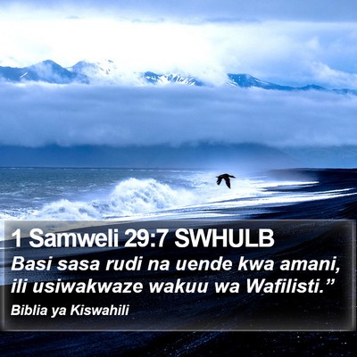 1 Samweli 29:7 SWHULB Bible Verse Image