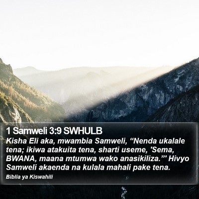 1 Samweli 3:9 SWHULB Bible Verse Image