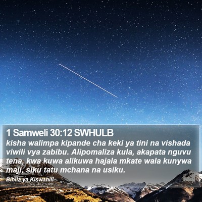 1 Samweli 30:12 SWHULB Bible Verse Image