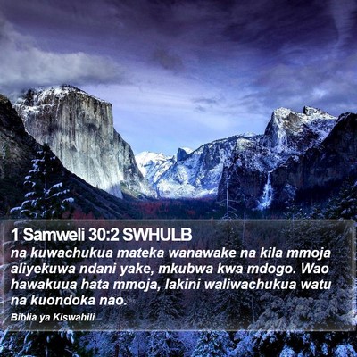 1 Samweli 30:2 SWHULB Bible Verse Image