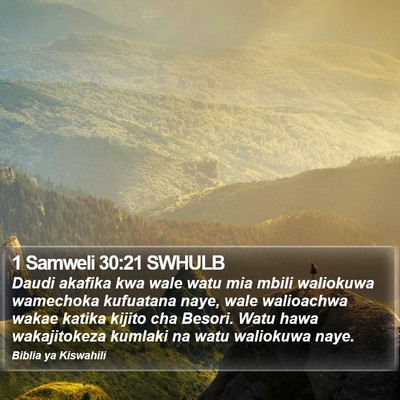 1 Samweli 30:21 SWHULB Bible Verse Image