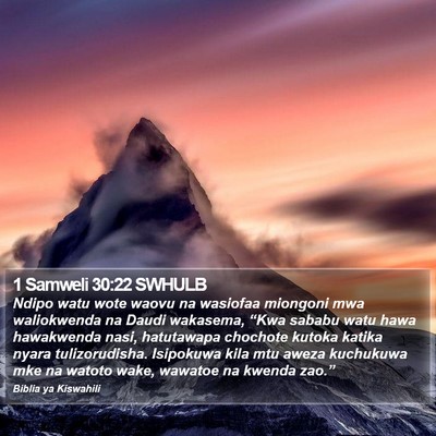 1 Samweli 30:22 SWHULB Bible Verse Image