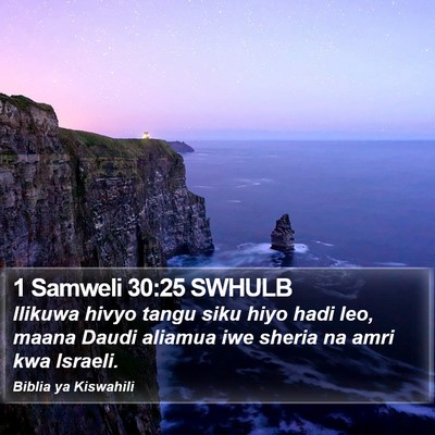 1 Samweli 30:25 SWHULB Bible Verse Image