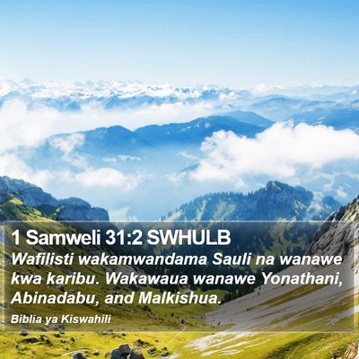 1 Samweli 31:2 SWHULB Bible Verse Image