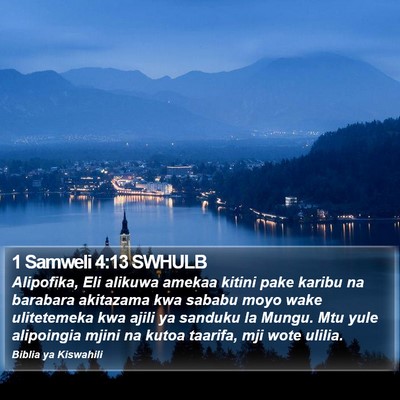 1 Samweli 4:13 SWHULB Bible Verse Image