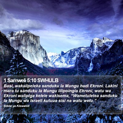 1 Samweli 5:10 SWHULB Bible Verse Image