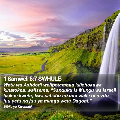1 Samweli 5:7 SWHULB Bible Verse Image