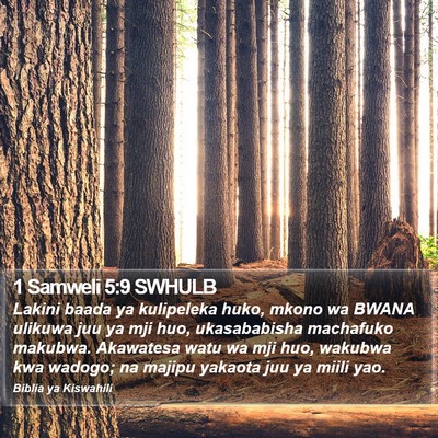 1 Samweli 5:9 SWHULB Bible Verse Image