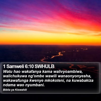 1 Samweli 6:10 SWHULB Bible Verse Image