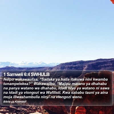 1 Samweli 6:4 SWHULB Bible Verse Image