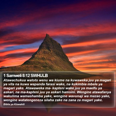 1 Samweli 8:12 SWHULB Bible Verse Image