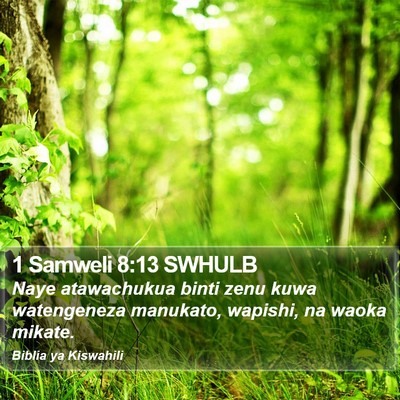 1 Samweli 8:13 SWHULB Bible Verse Image