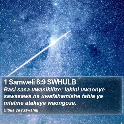 1 Samweli 8:9 SWHULB Bible Verse Image