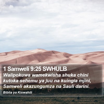 1 Samweli 9:25 SWHULB Bible Verse Image