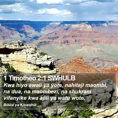 1 Timotheo 2:1 SWHULB Bible Verse Image
