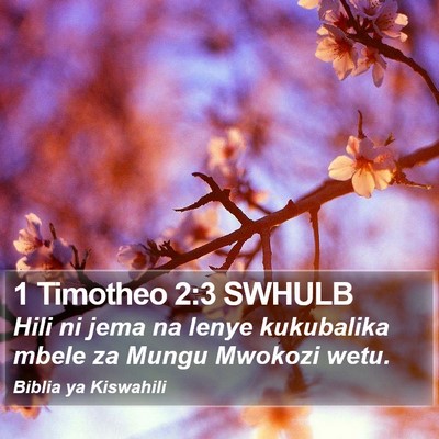 1 Timotheo 2:3 SWHULB Bible Verse Image