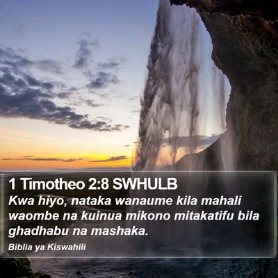 1 Timotheo 2:8 SWHULB Bible Verse Image