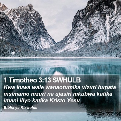 1 Timotheo 3:13 SWHULB Bible Verse Image