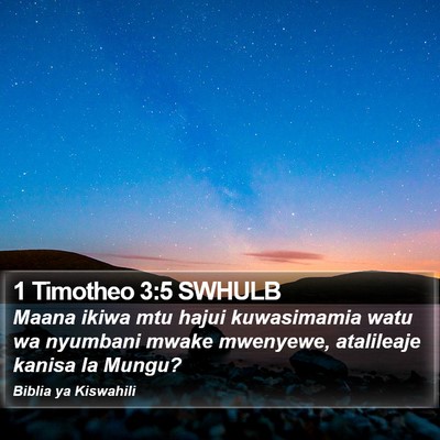 1 Timotheo 3:5 SWHULB Bible Verse Image