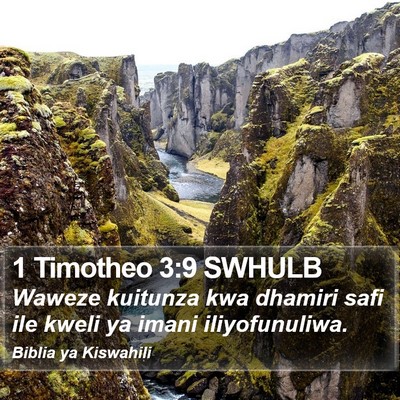 1 Timotheo 3:9 SWHULB Bible Verse Image